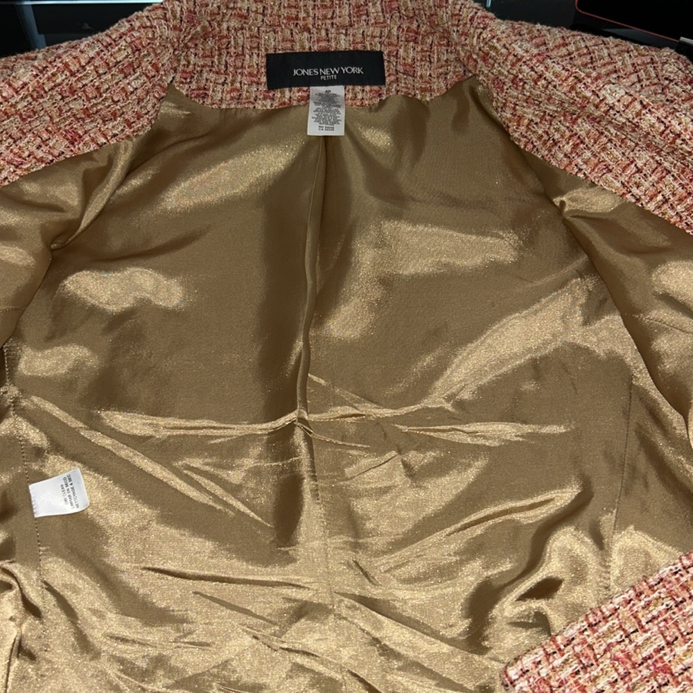 Vintage Jones New York Petite Tweed Blazer Jacket 4P Classic Tailored - Picture 9 of 10